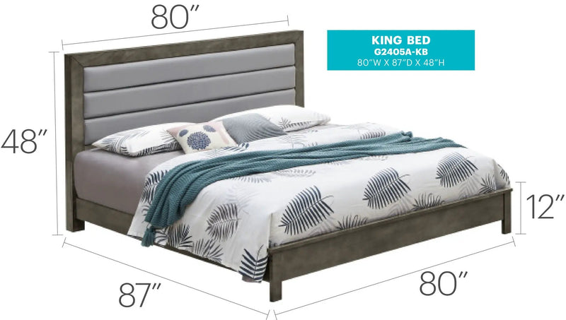 Transitional Modern Design Bed by Unique Piece Furniture