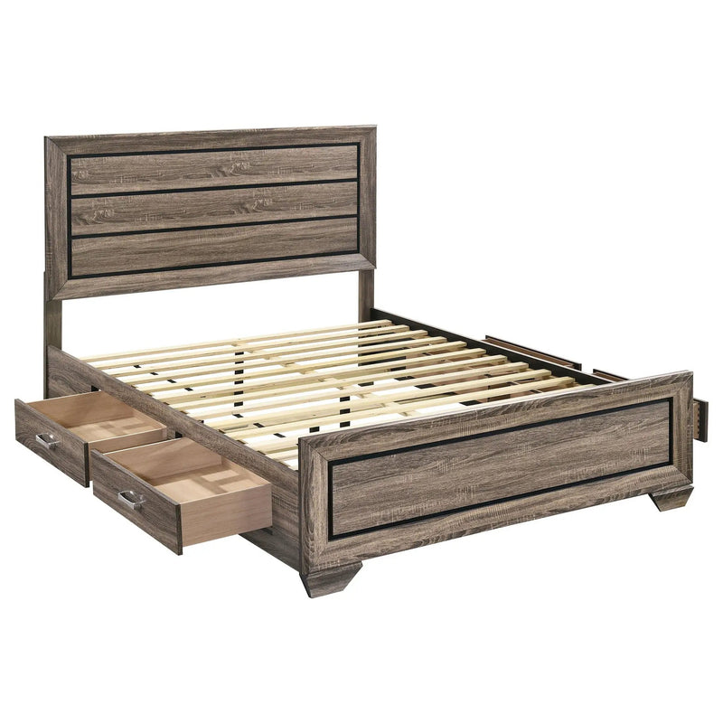 Queen Storage Bed With Underbed Drawers - Brown by HouseOfZazla