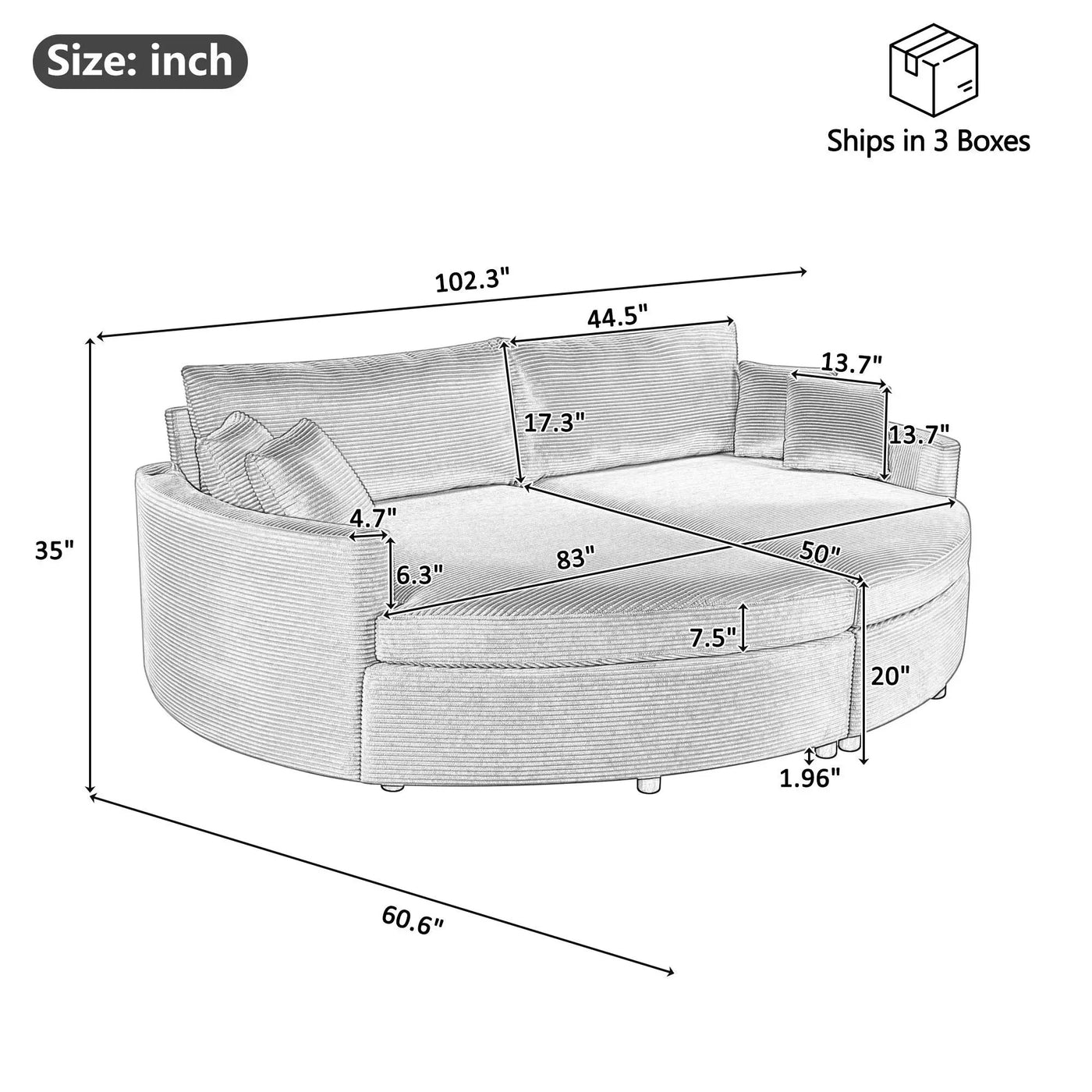 Oversized Double Chaise Lounge Sofa With USB Ports by HouseOfZazla