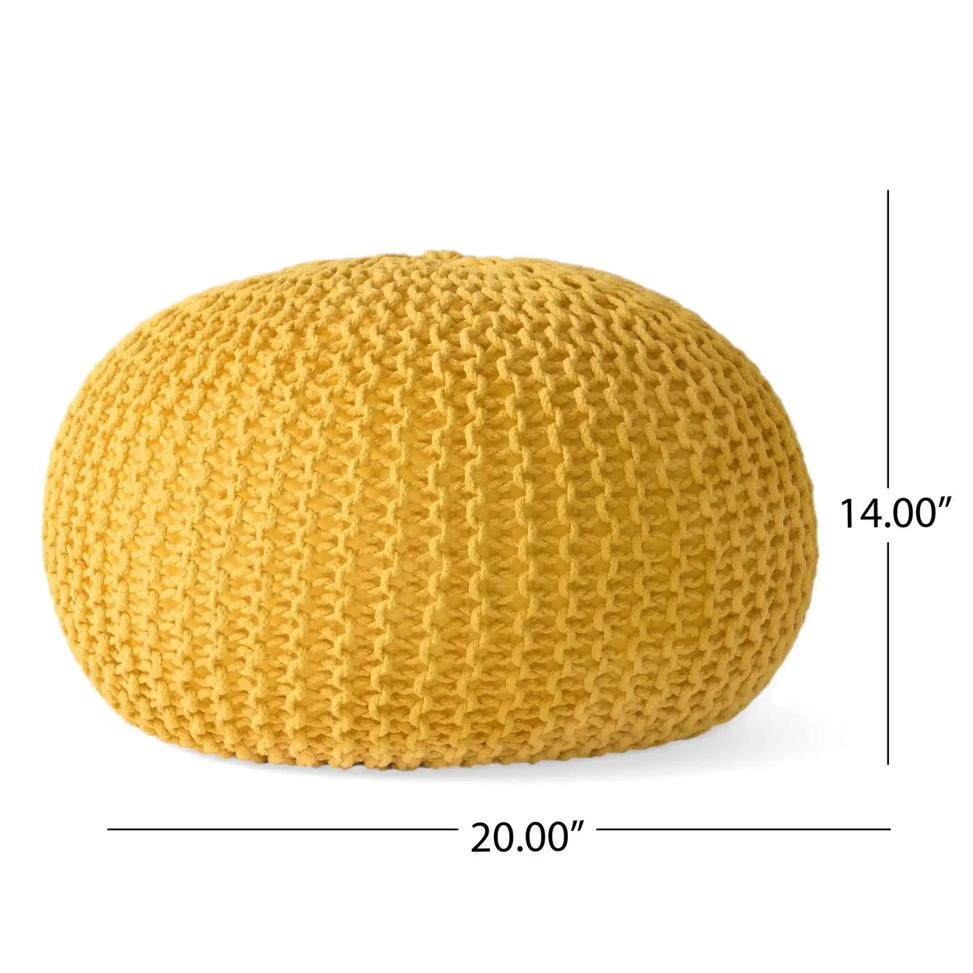 Bordeaux Knitted Cotton Round Pouf Ottoman Floor Cushion by HouseOfZazla