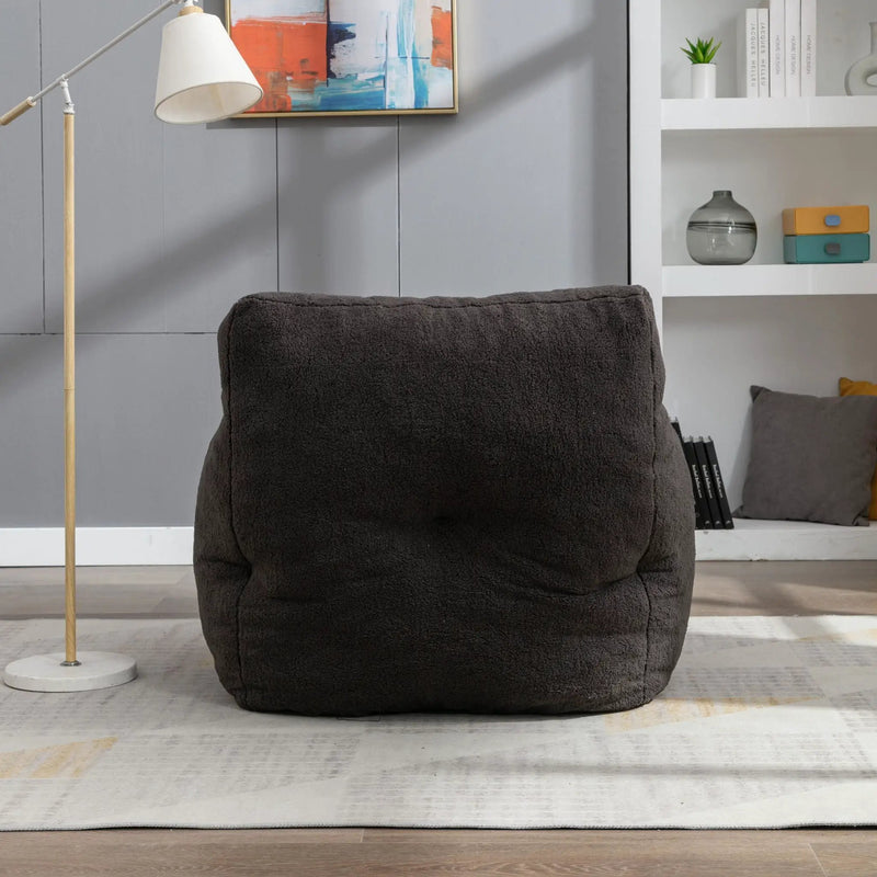Soft Teddy Fabric Tufted Foam Bean Bag Chair With Teddy Fabric by Unique Piece Furniture
