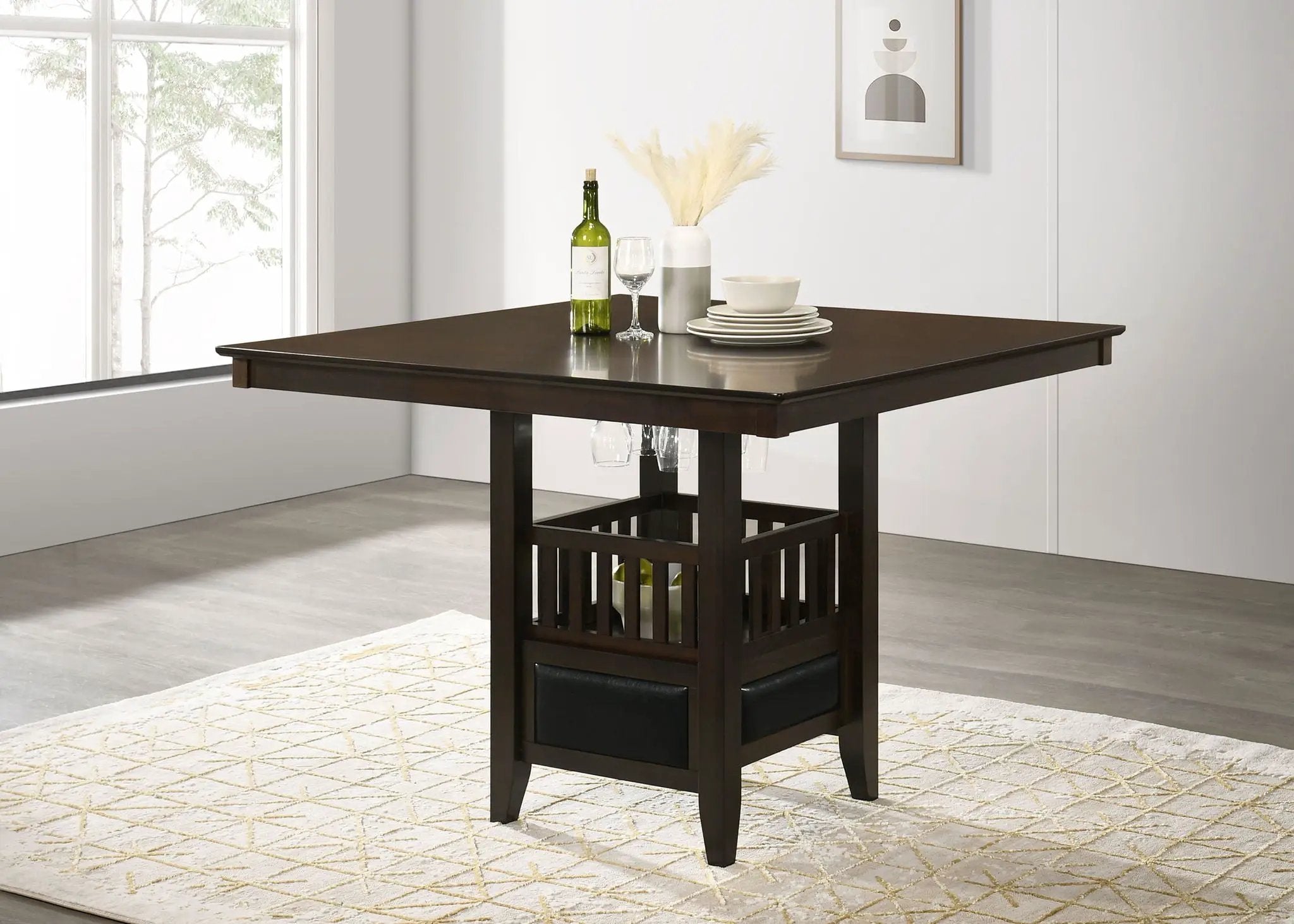 Jaden Square 47-inch Counter Height Dining Table Espresso by Unique Piece Furniture