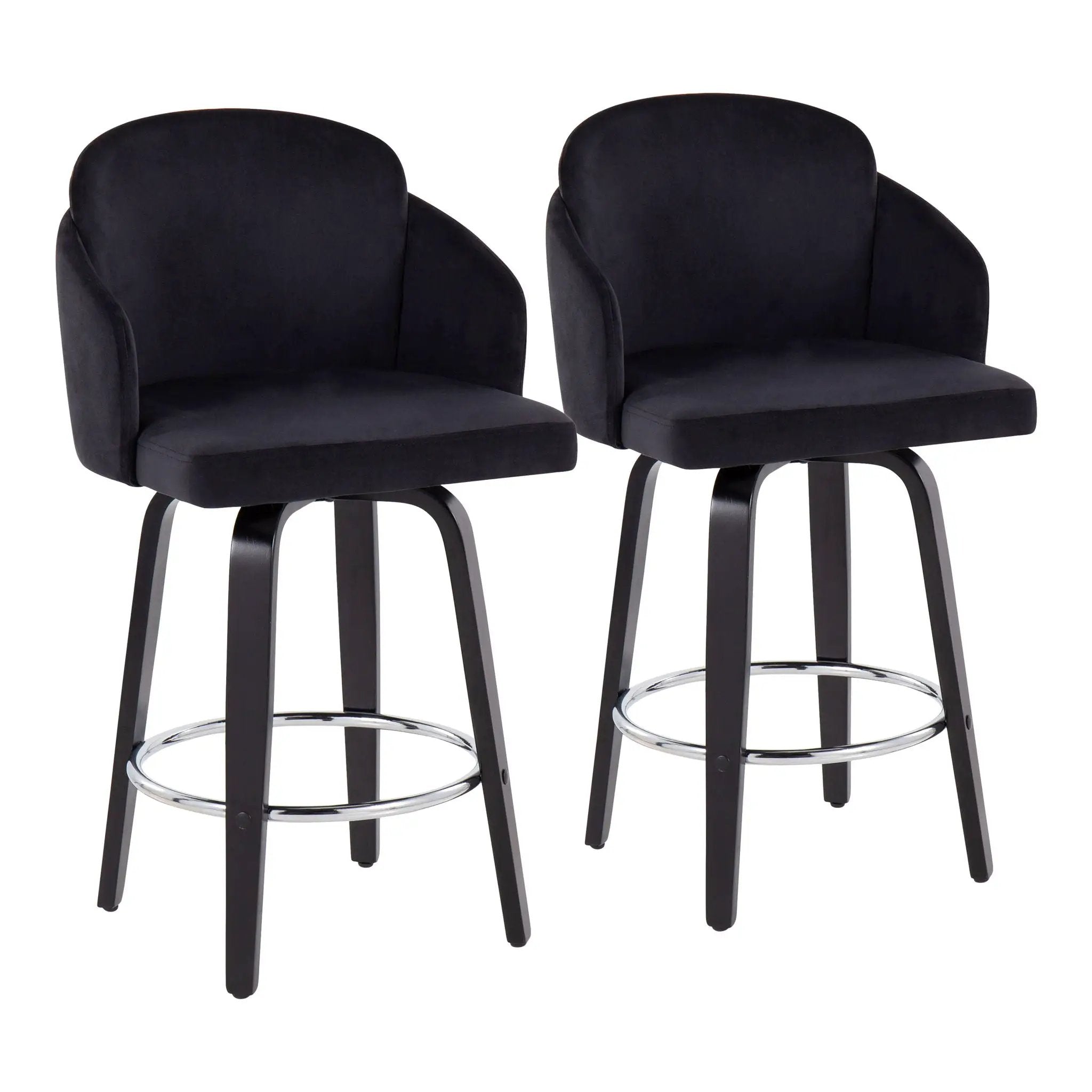 Dahlia - Contemporary Counter Stool Round Footrest (Set of 2) by HouseOfZazla