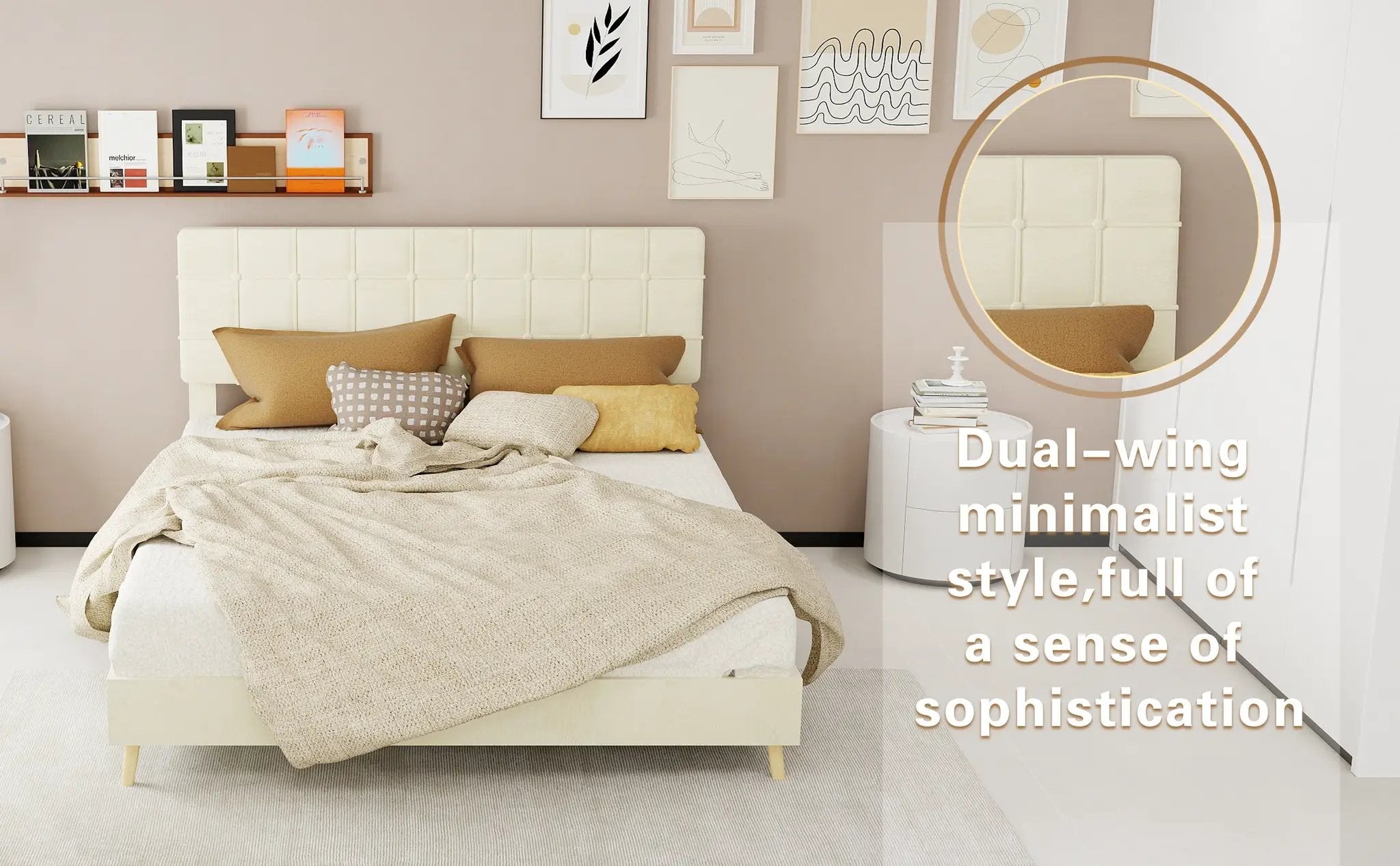Modern Upholstered Bed Frame – Premium Holland Velvet Fabric by HouseOfZazla