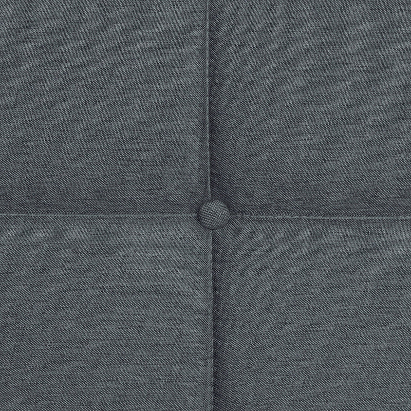 Queen Size Upholstered Platform Bed Frame With Button Tufted Linen Fabric Headboard - Dark Gray