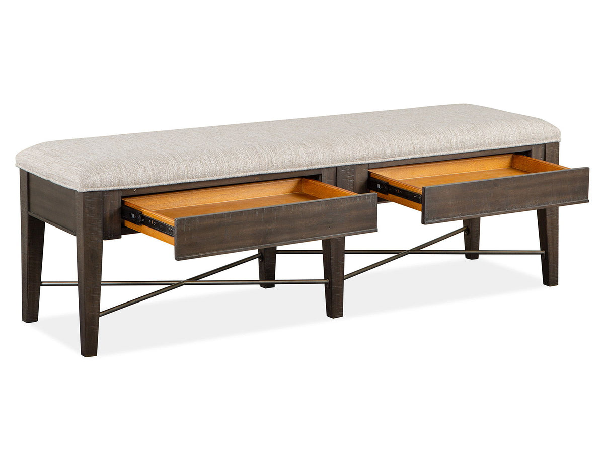 Westley Falls - Bench With Upholstered Seat - Graphite, photo 5 of 7