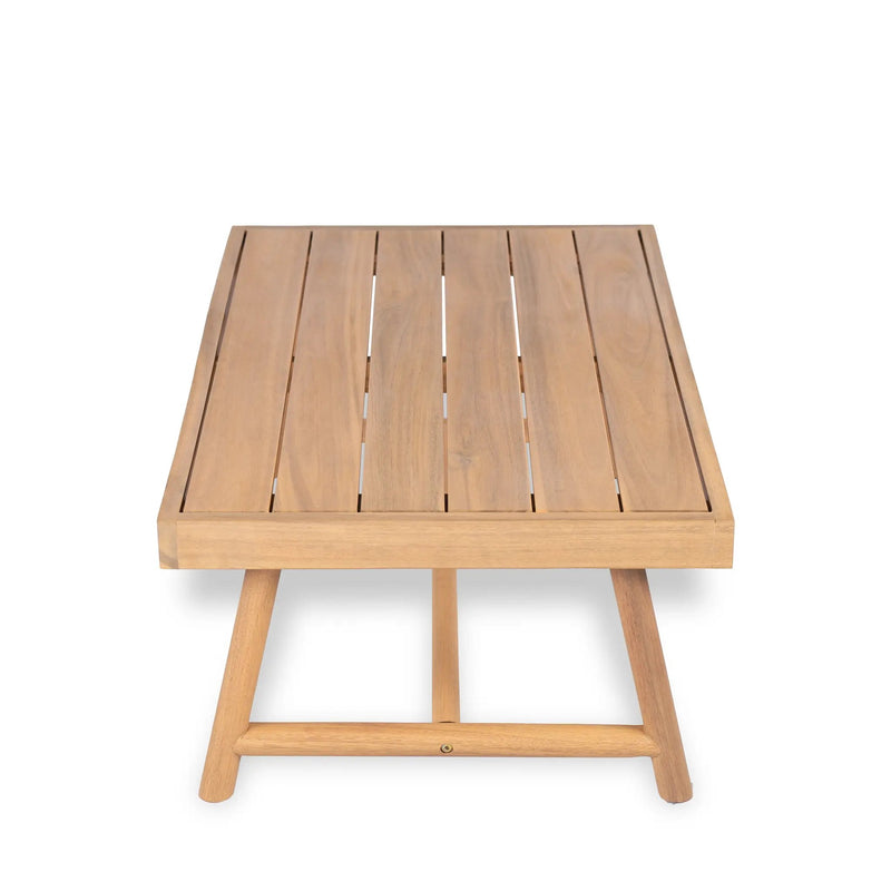 Patio Acacia Wood Chat Set, Club Chair + Coffee Table with Water-resistant Cushion by HouseOfZazla