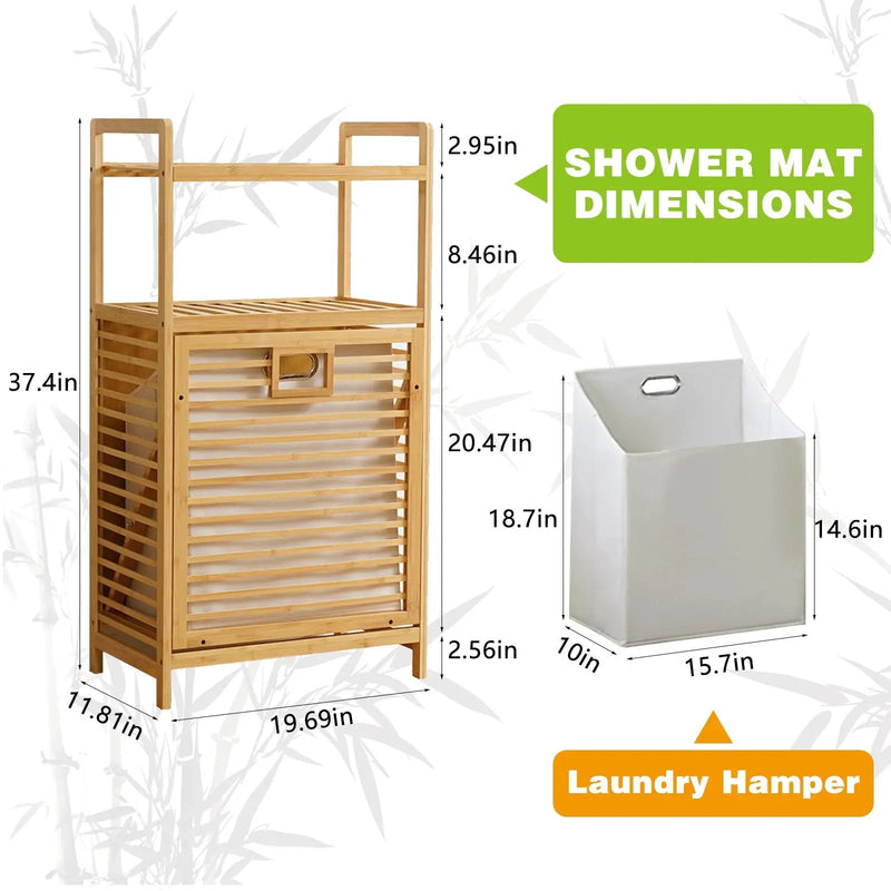 Laundry Hamper with 2-Tier Shelves & Tilt-Out Basket by HouseOfZazla