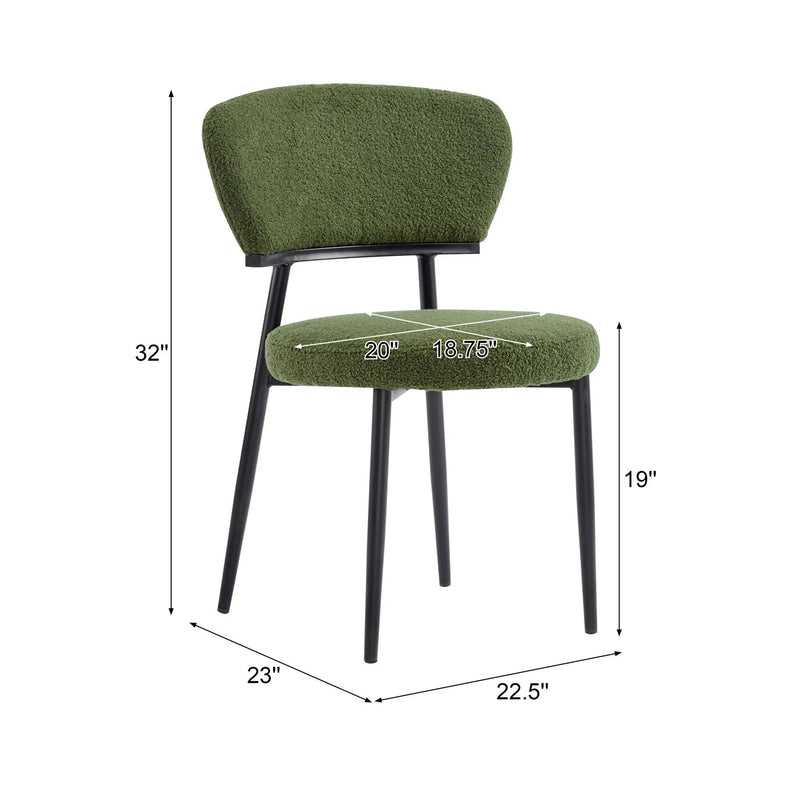 Upholstered Dining Chair (Set of 2) - Green Fabric by HouseOfZazla