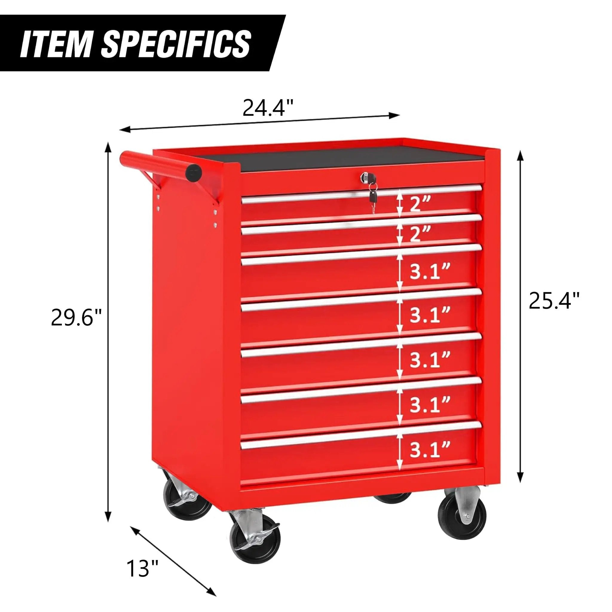 7-Drawer Rolling Tool Chest With Wheels by HouseOfZazla