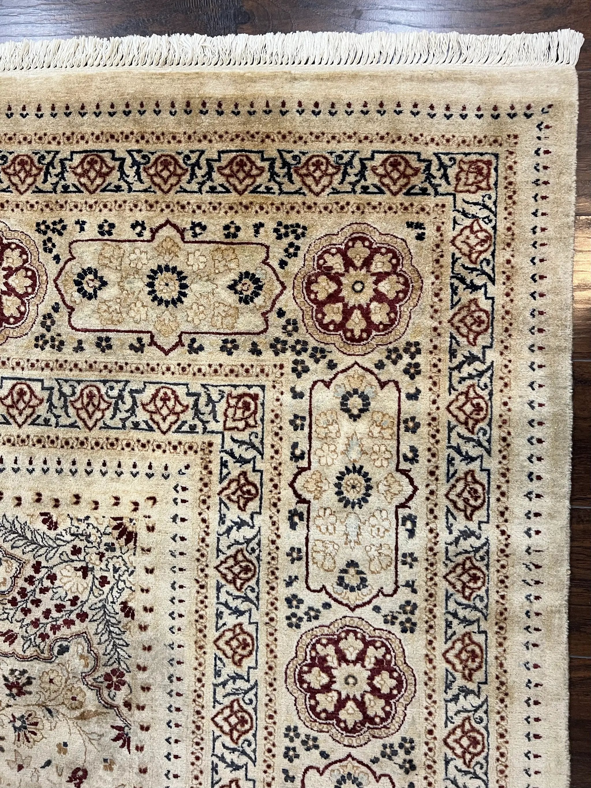 Pak Persian Rug 9x11, Very Fine Hand Knotted Oriental Carpet, Haji Jalili Design, Ivory/Cream, Wool Handmade Room Sized Rug 9 x 11 ft, Nice by Jewel Rugs