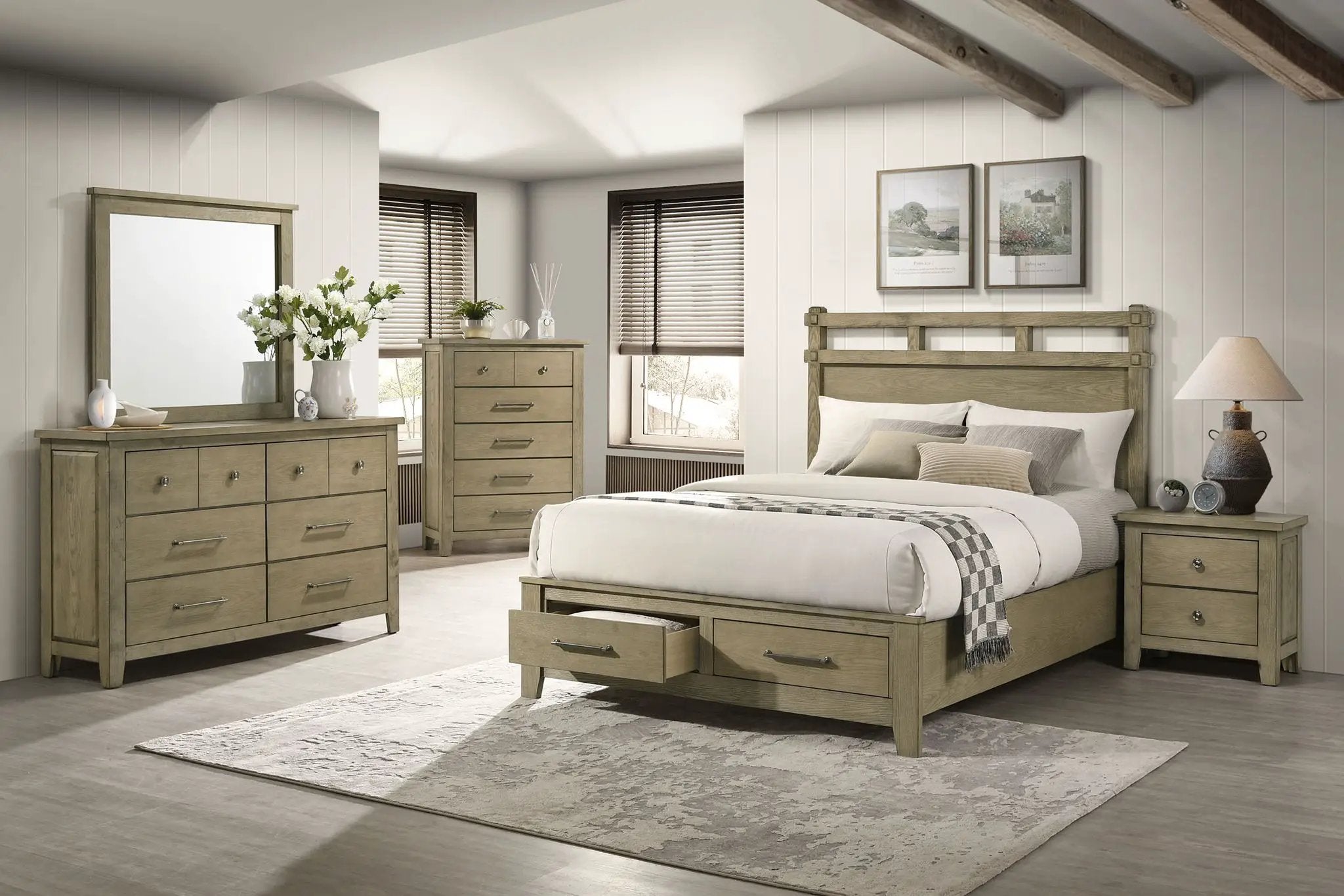 Hazlewood 5-piece Eastern King Bedroom Set Vineyard Oak by Unique Piece Furniture