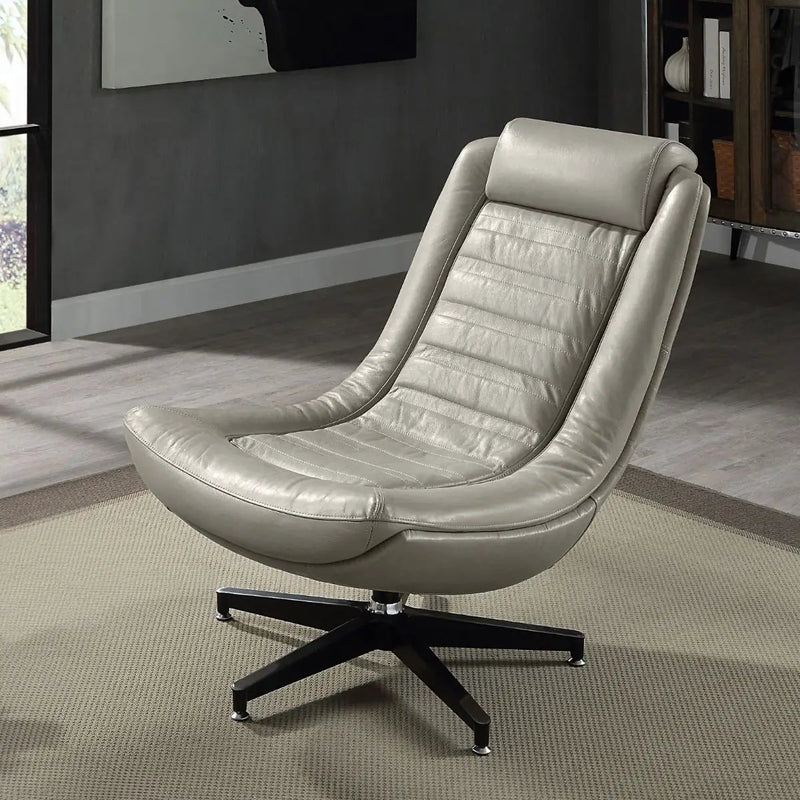 Piran - Accent Chair With Swivel - Twilight Top Grain Leather by Unique Piece Furniture