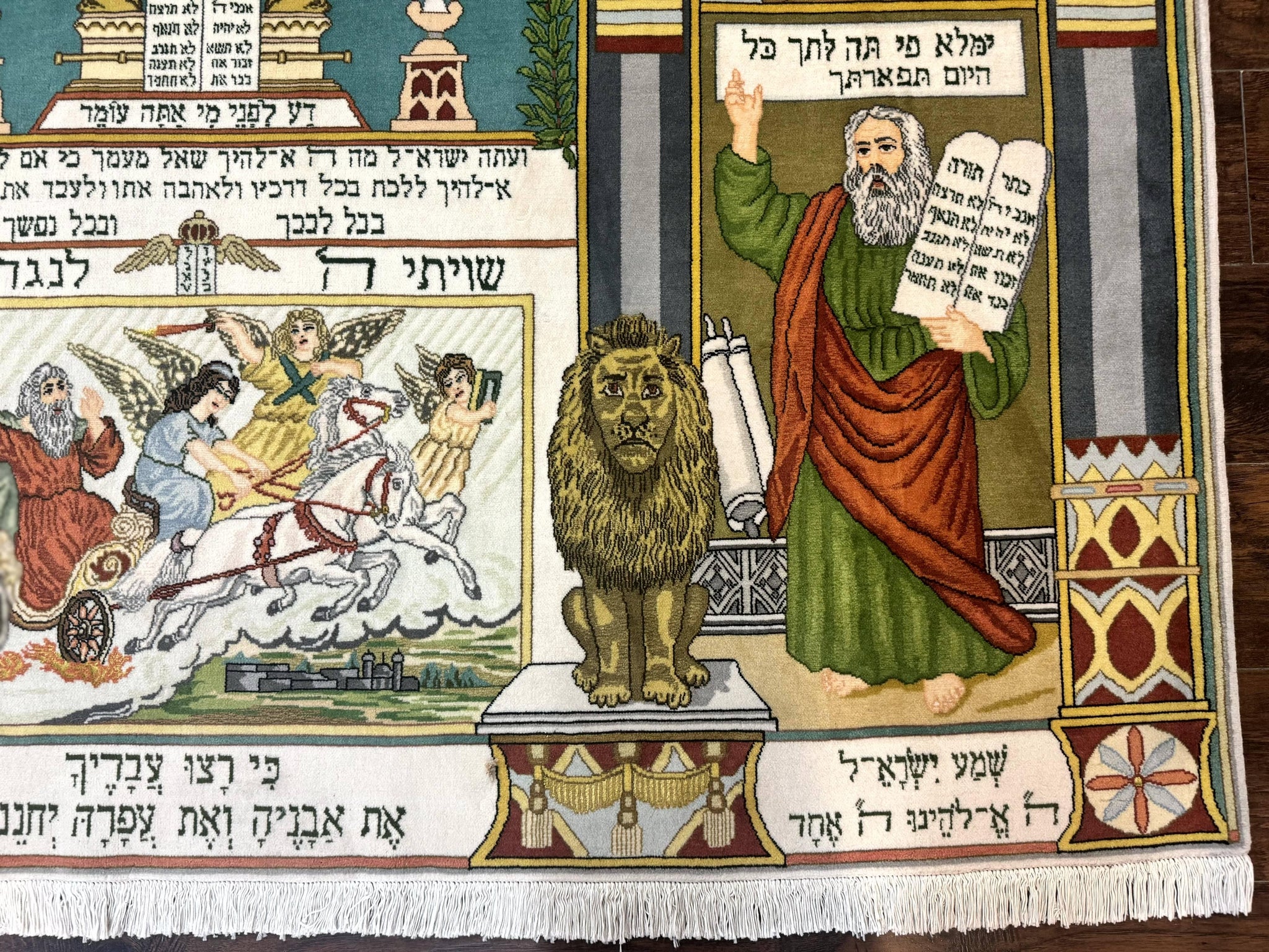 Persian Tabriz Jewish Pictorial Rug - Biblical Scenes, Kork Wool by Jewel Rugs
