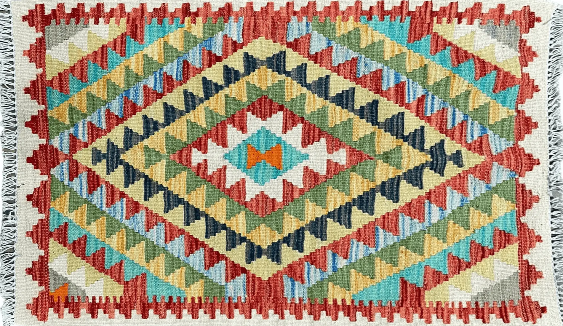 Small Kilim Rug 2x3 Colorful Turkish Kilim Accent Rug New Flatweave Wool Kilim Chobi Kilim Diamond Zigzag Playroom Rug by Jewel Rugs