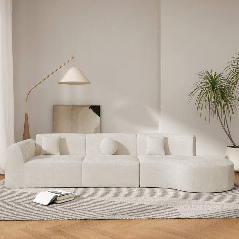 140" Modern Curved Sectional Sofa with Chaise Lounge by HouseOfZazla