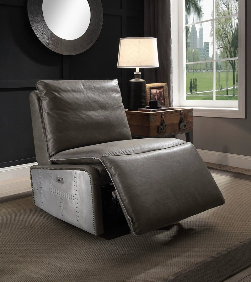 Metier Power Motion Recliner - Gray / Aluminum by HouseOfZazla