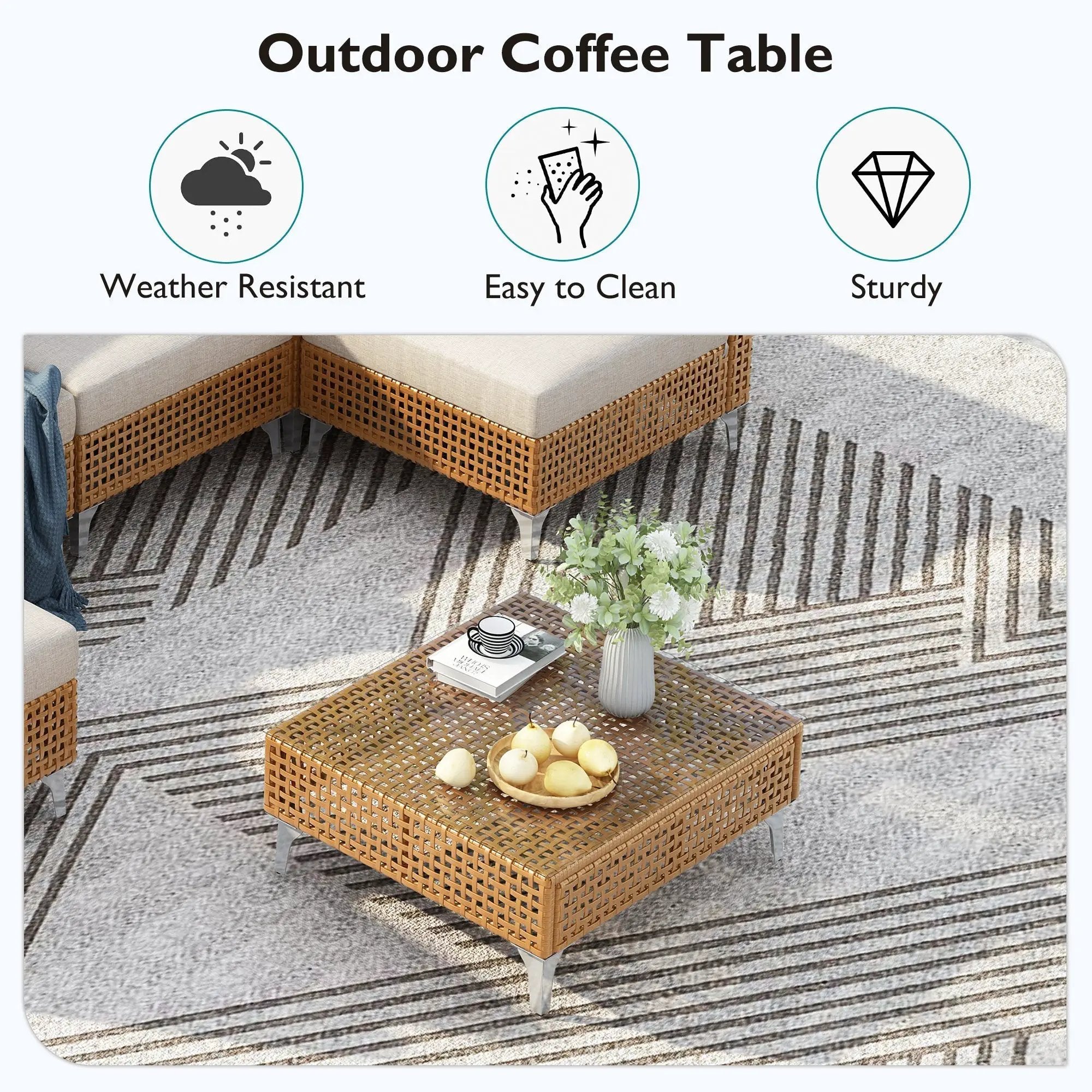 K&K 7-Piece Wicker Patio Furniture Set by HouseOfZazla
