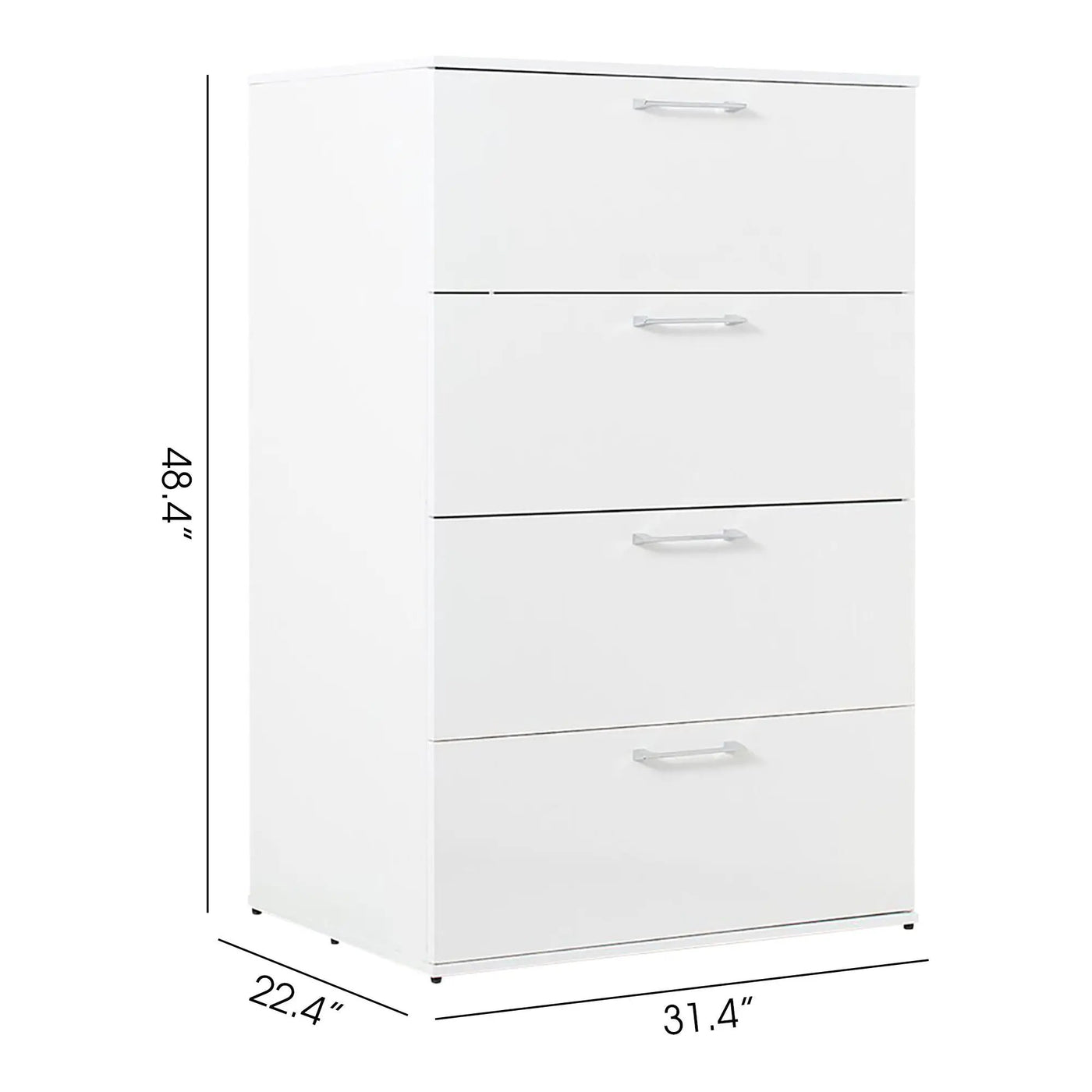 Bliss - Glossy 4 Drawer Jumbo Chest With Extra Deep Storage by HouseOfZazla