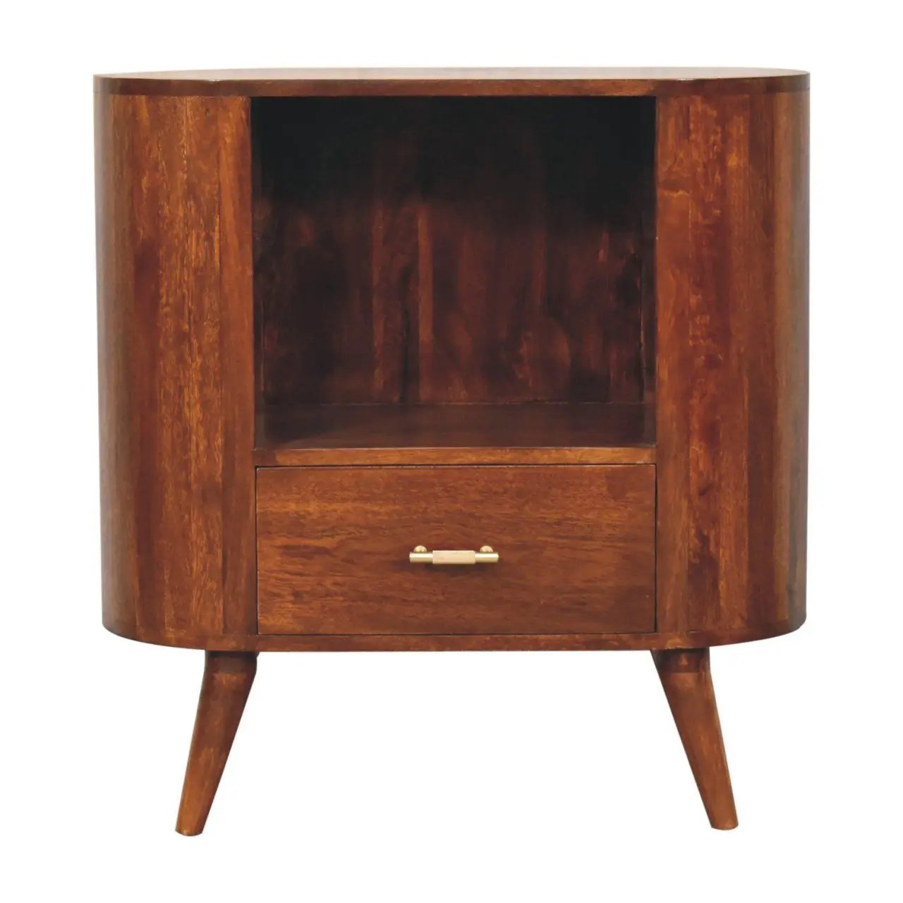 Cortez - T Bar Open Slot Cabinet - Dark Brown by Unique Piece Furniture