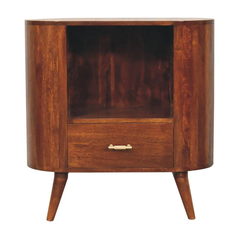 Cortez - T Bar Open Slot Cabinet - Dark Brown by HouseOfZazla