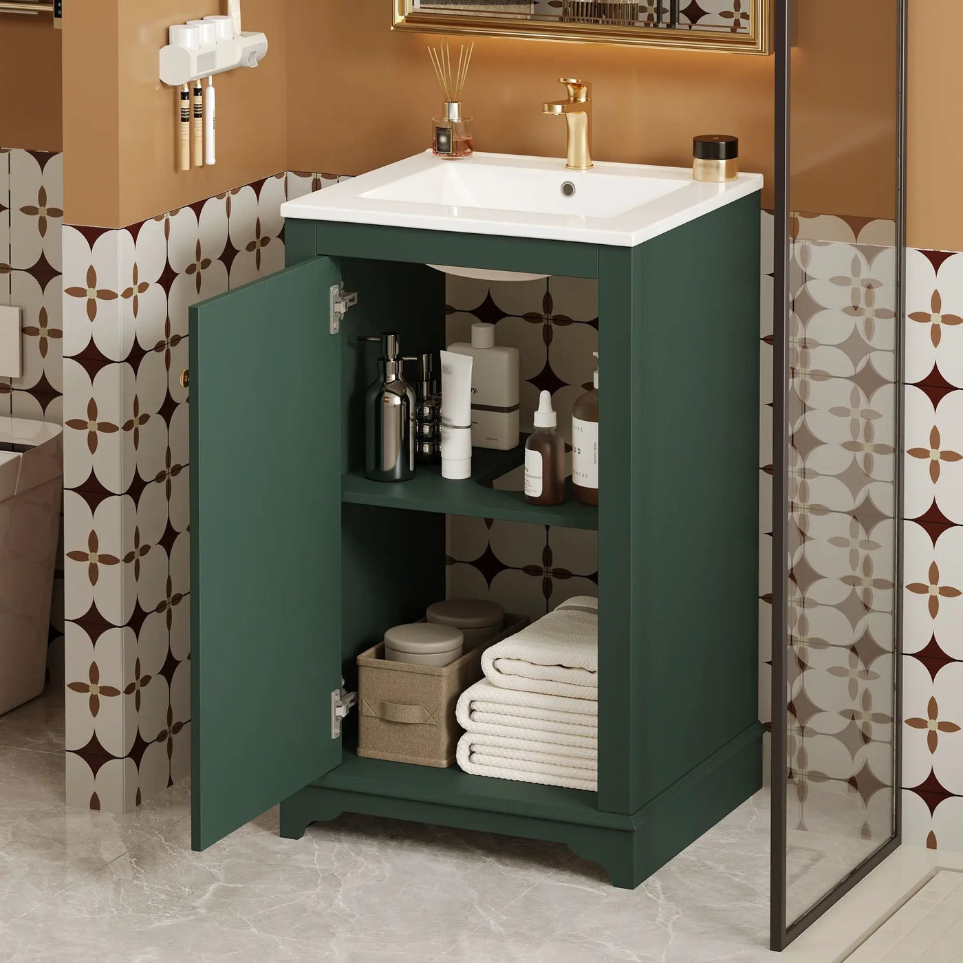 Bathroom Vanity With Sink, Freestanding Single Cabinet Set by HouseOfZazla