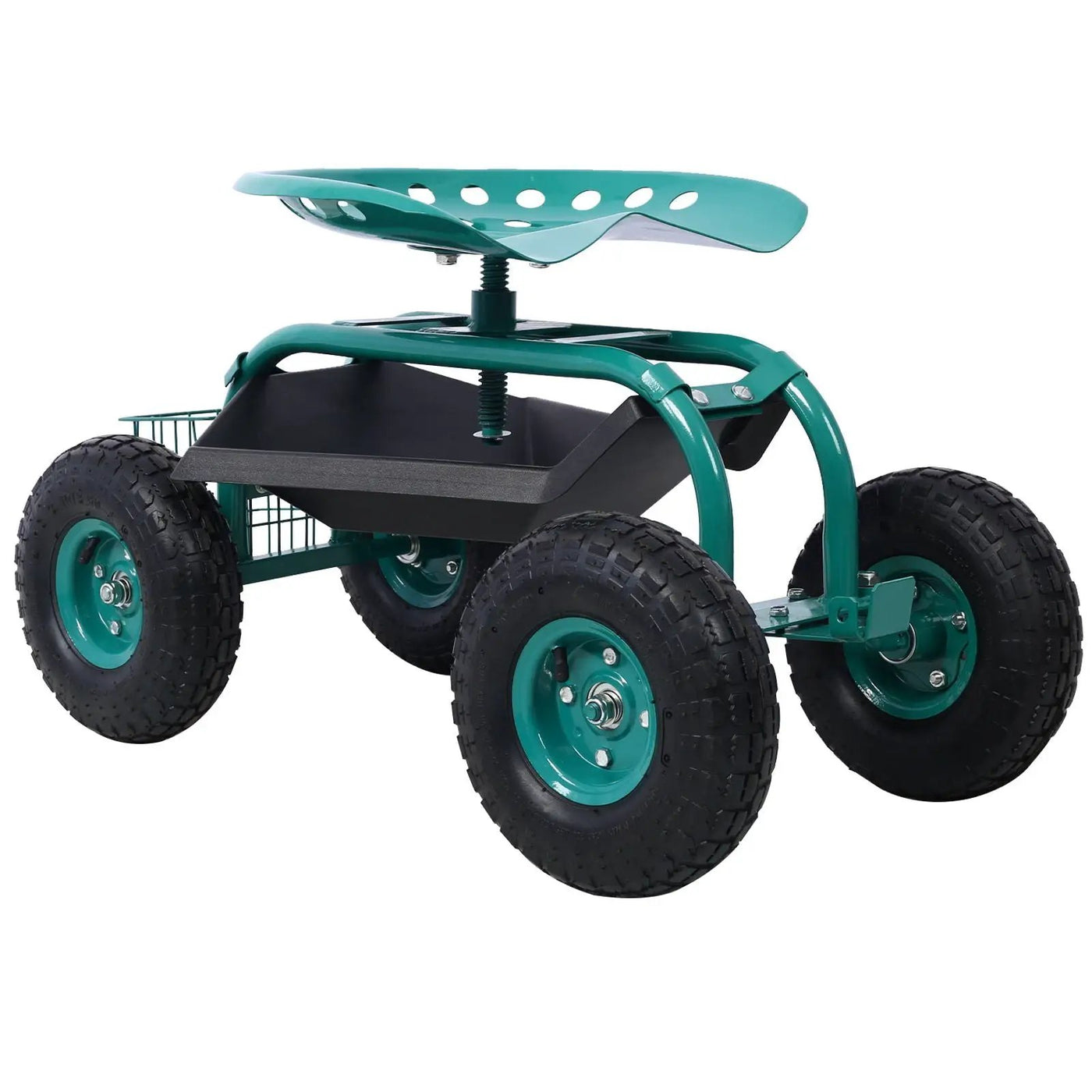 Rolling Garden Scooter Cart With 360° Swivel Seat And Tool Tray by HouseOfZazla