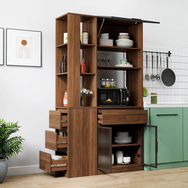 70.87"H Tall Storage Cabinet with Multi-Functional Storage Space by HouseOfZazla