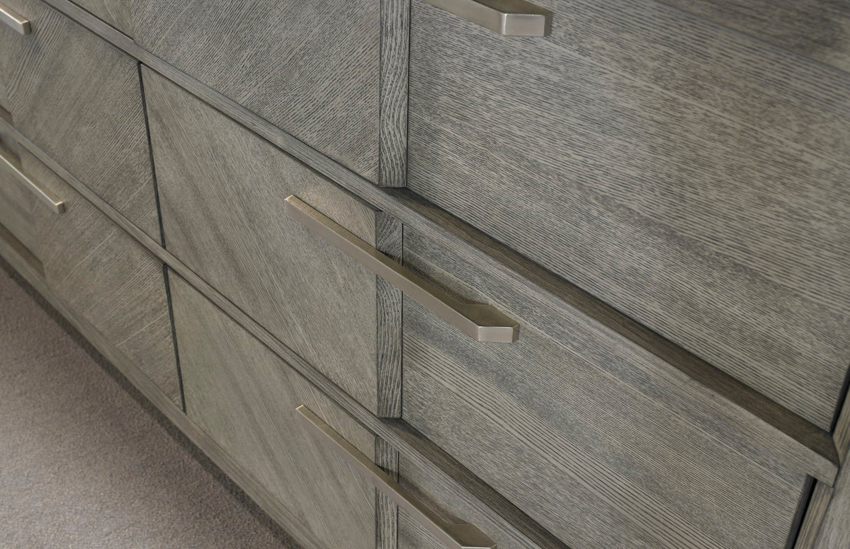 6 Drawer Dresser with Book Matched Veneers - Gray, photo 5 of 5