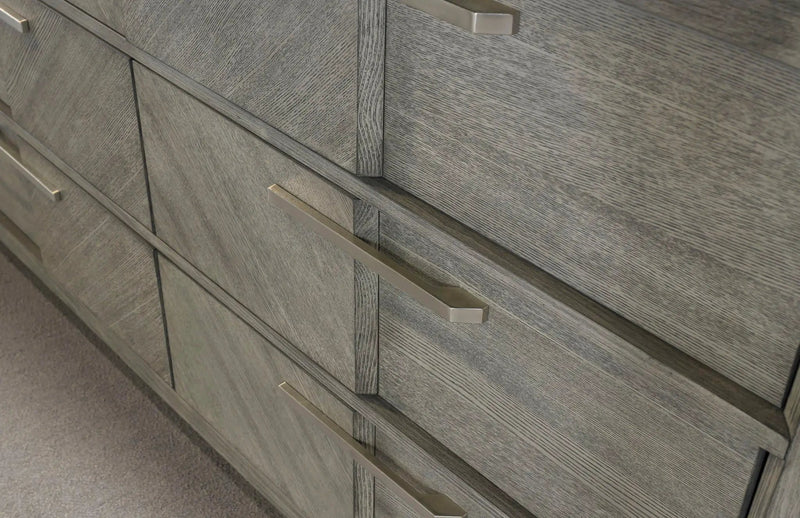 6 Drawer Dresser Book Matched Veneers - Gray by HouseOfZazla