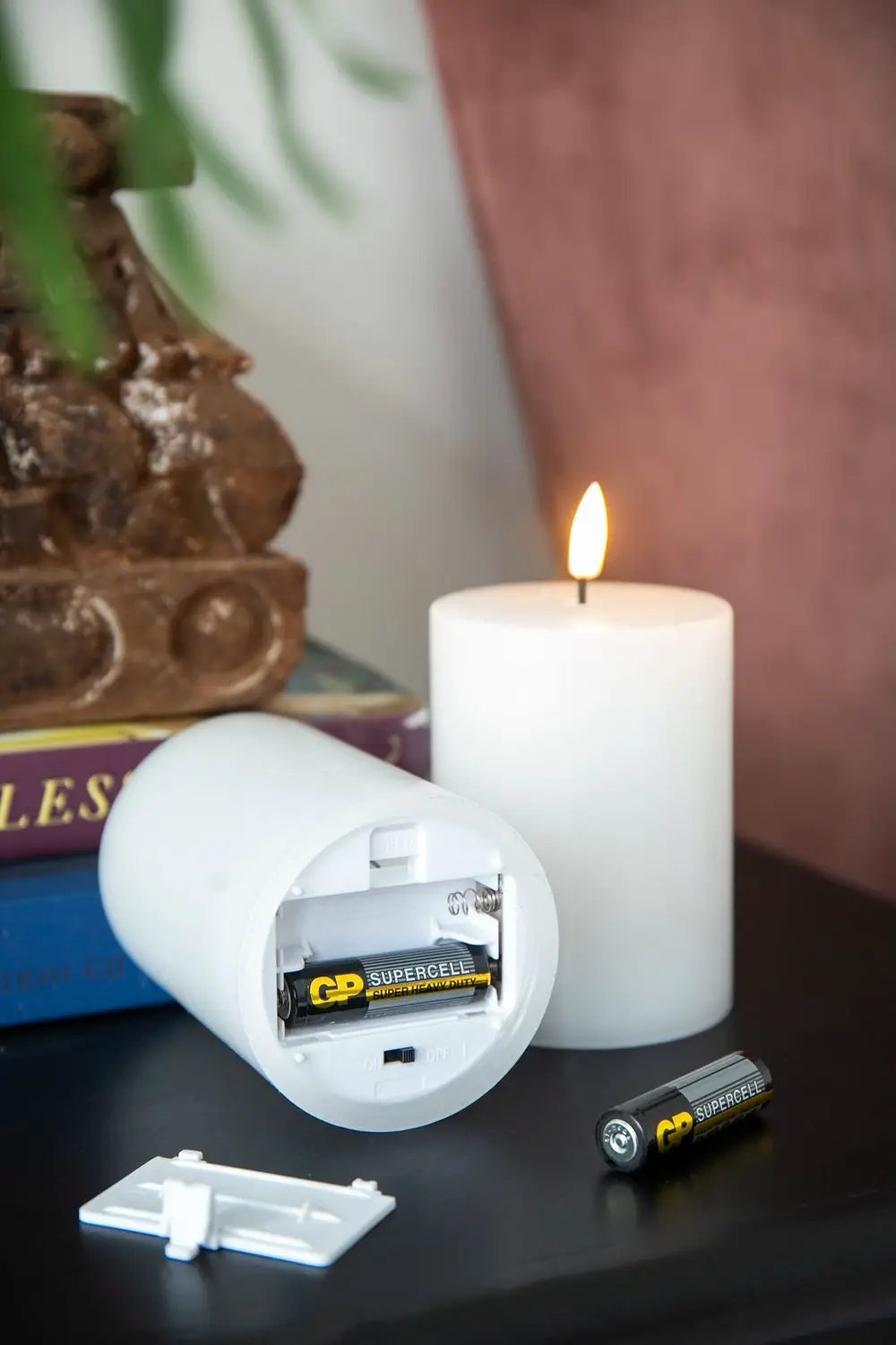 LED Candles With Wick And Remote Control Timer (Set of 2) - White by HouseOfZazla