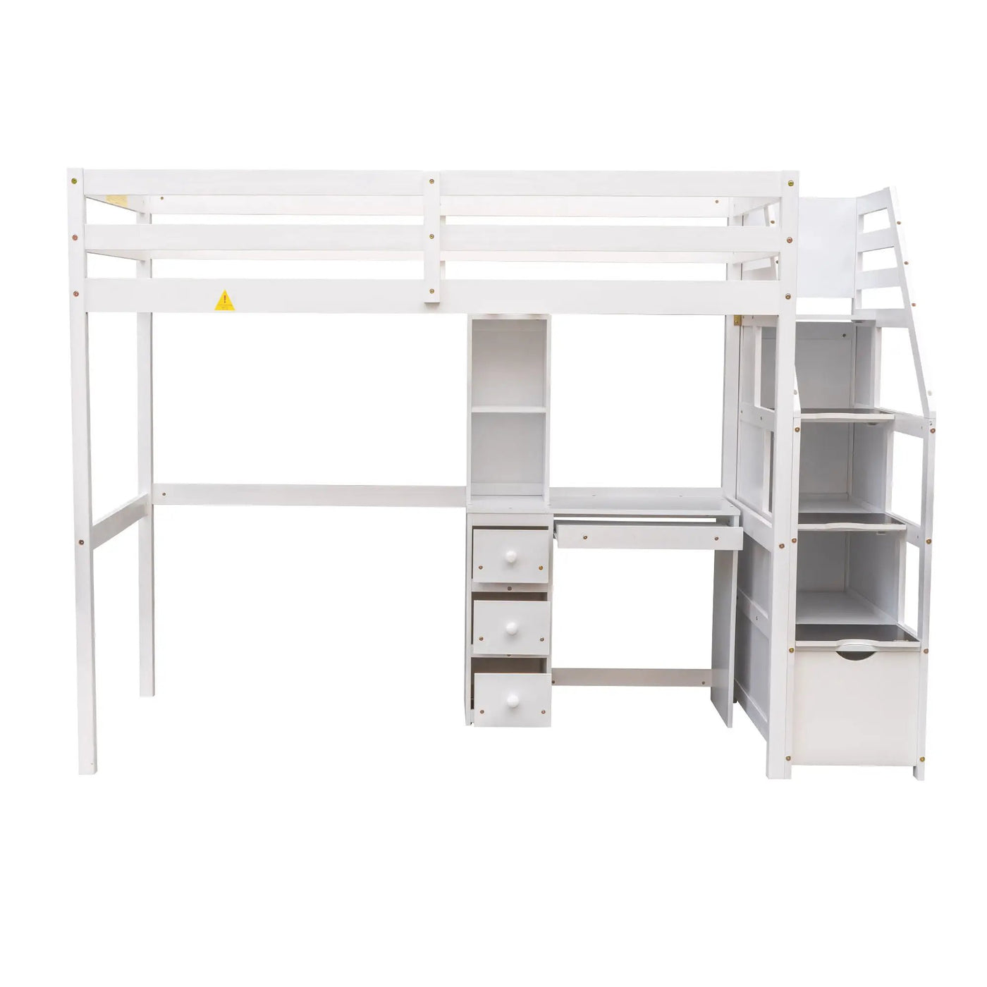 Loft Bed With Stand Alone Bed, Storage Staircase, Desk, Shelves, And Drawers by Unique Piece Furniture