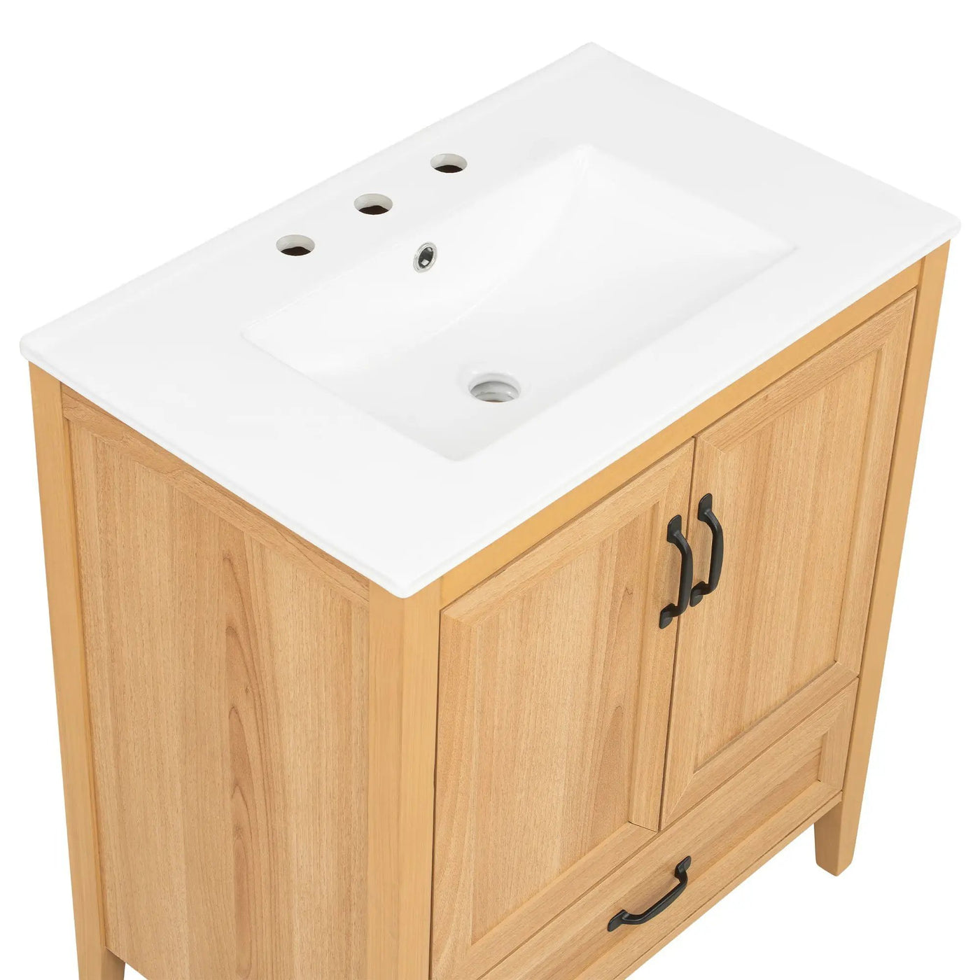Elegant Fluted Bathroom Vanity With Sink, Soft Close Doors & Drawer by HouseOfZazla