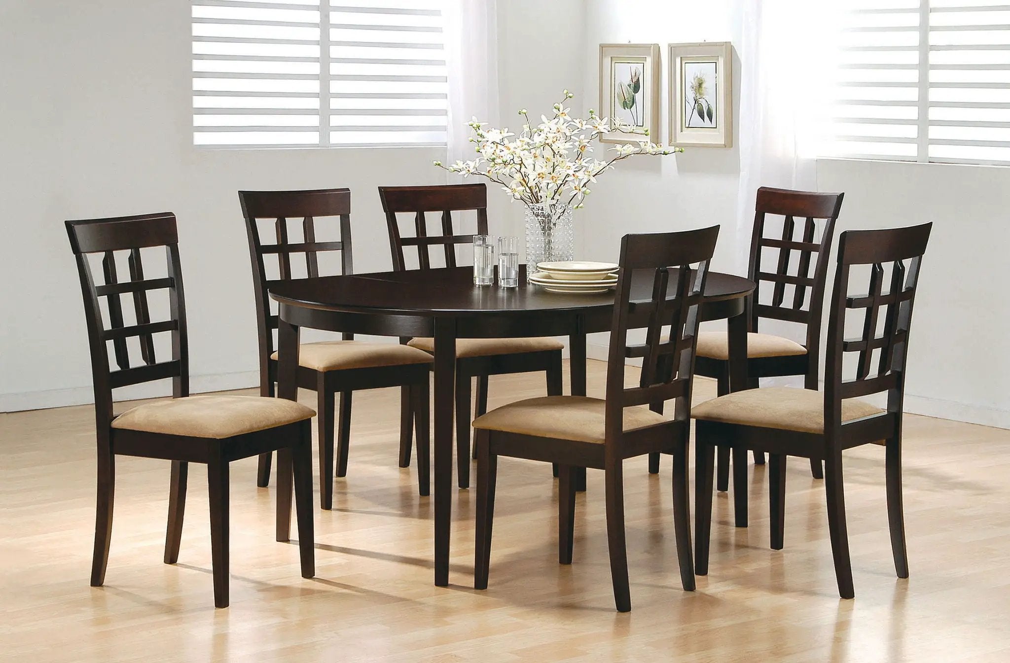 Gabriel 7-piece Extension Leaf Dining Table Set Cappuccino by Unique Piece Furniture