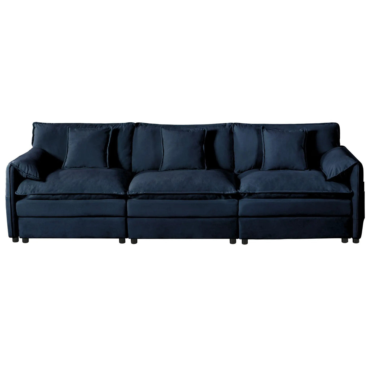 Modern Comfy Deep Seat Modular Sectional Sofa Cloud Couch With Ottoman by HouseOfZazla