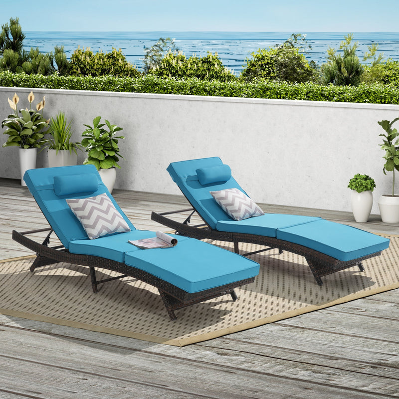 Outdoor Wicker Reclining Chair Set of 2 by HouseOfZazla