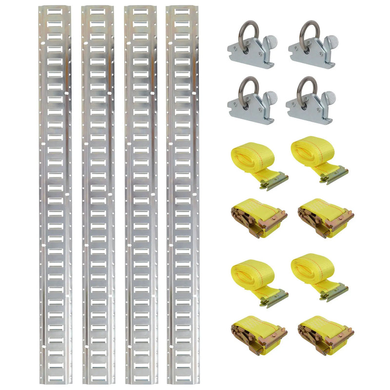 Universal E Track Tie-Down Rail Kit for Trucks, Vans, and Garages by HouseOfZazla