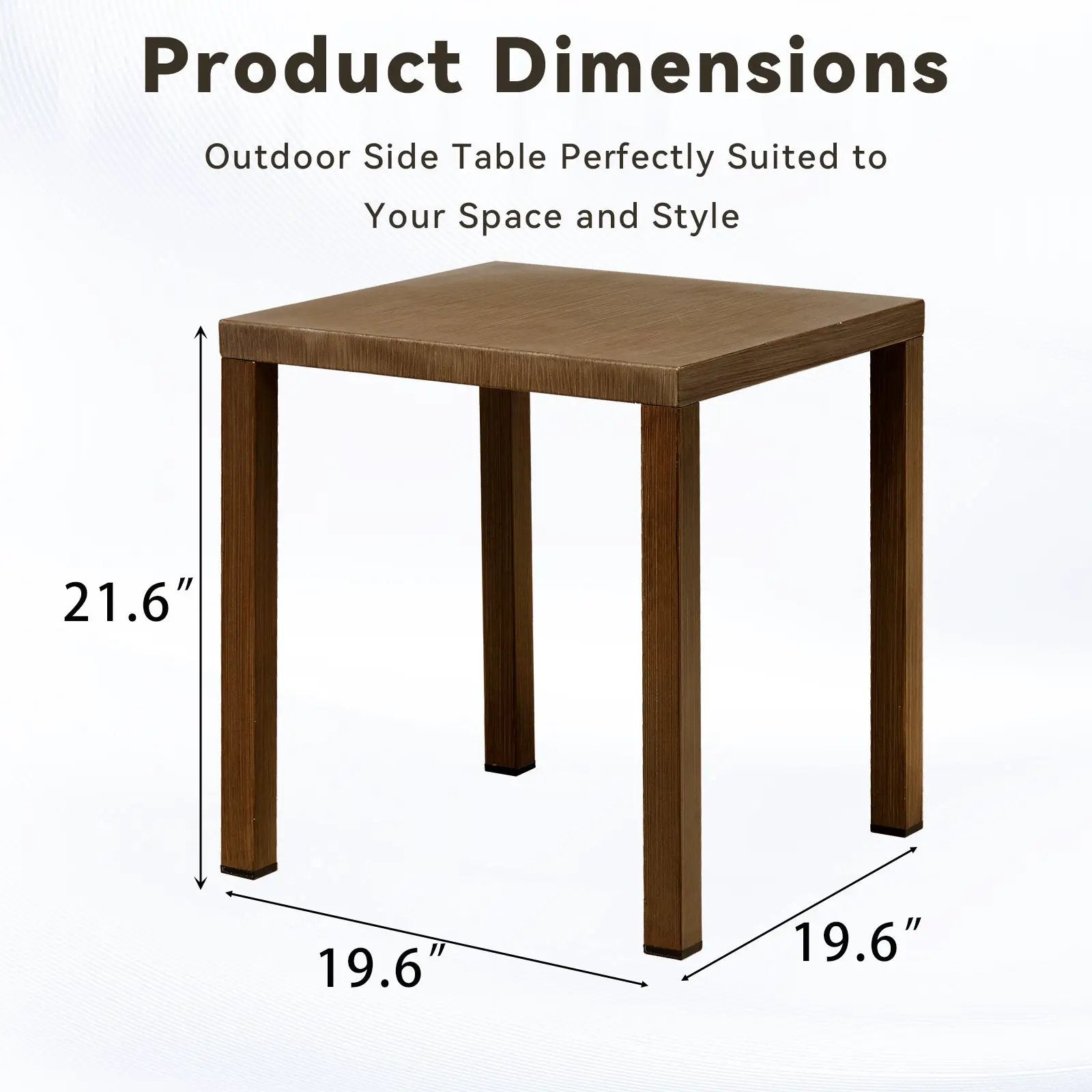 Outdoor Steel Side Table 22x20x20 Inch by HouseOfZazla