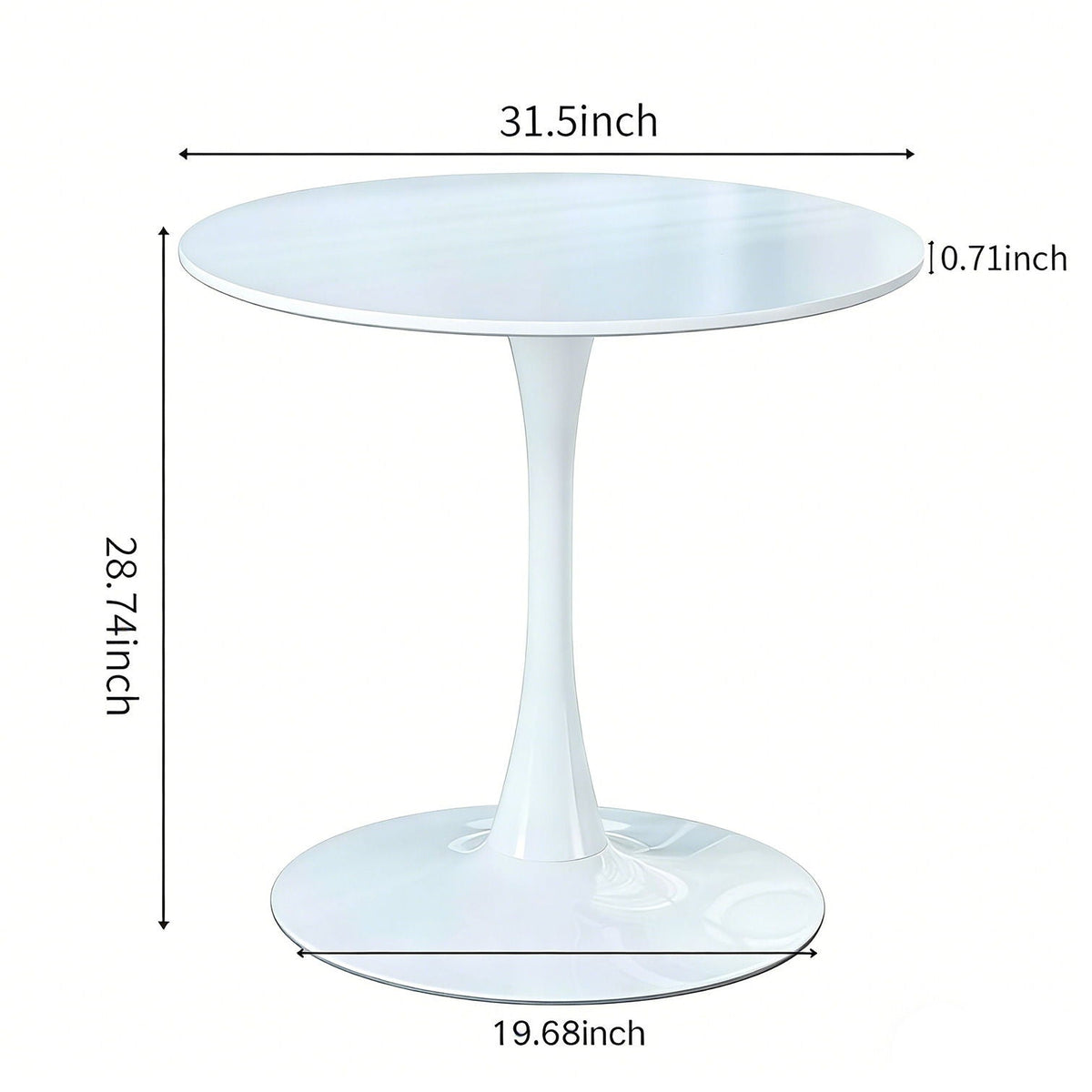 Mid-Century Tulip Dining Table with Round Top and Pedestal Base - Multiple Colors, photo 13 of 20