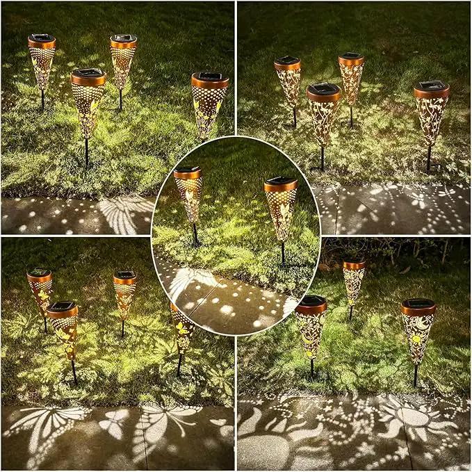 DIBIEECN 6 Pack Hummingbird Solar Pathway Lights Outdoor,Metal Garden Decorations Outdoor Lights with Patterns and Warm Light,Waterproof Landscape Lighting for Path Patio Backyard Walkway Yard by GreenHaven Gardens