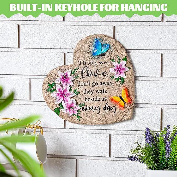 Jetec Memorial Garden Stone Sympathy Gift Decor Those We Love Don't Go Away Memorial Bereavement in Memory of Loss of Loved One Condolence Gifts for Outdoors(10 Inch) by GreenHaven Gardens