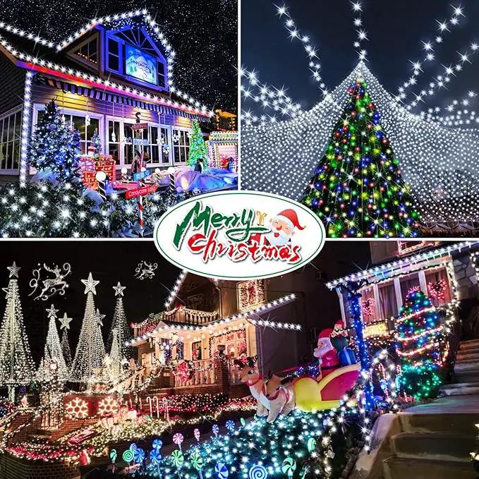 Hezbjiti 2 Pack 1000 LED 403 FT Christmas String Lights Outdoor, 8 Lighting Modes IP44 Waterproof Fairy Lights with Timer and Dimmable Function for Party Tree Decorations (Cold White, Green Wire) by GreenHaven Gardens