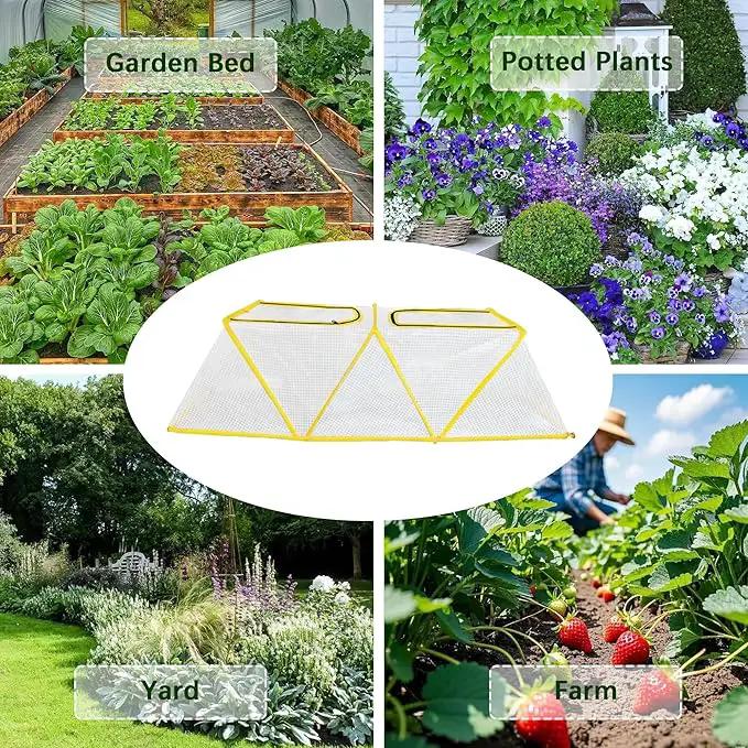 47.2" *14.6" *13.4" Foldable Garden Row Accelerator Plants Cover for Raised Garden Bed, Mini Greenhouse Cover with Two Air Hole and Breathable Mesh, Frost Cover for plant Vegetable Seedling Protector by GreenHaven Gardens