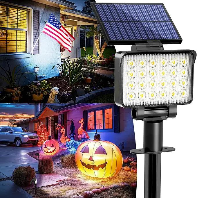 Solar Spot Lights Outdoor Waterproof for Flag, Tree, House, Garden, Yard, Landscape Spotlights for Accent Uplighting Halloween Christmas Decorations-1 Pack by GreenHaven Gardens