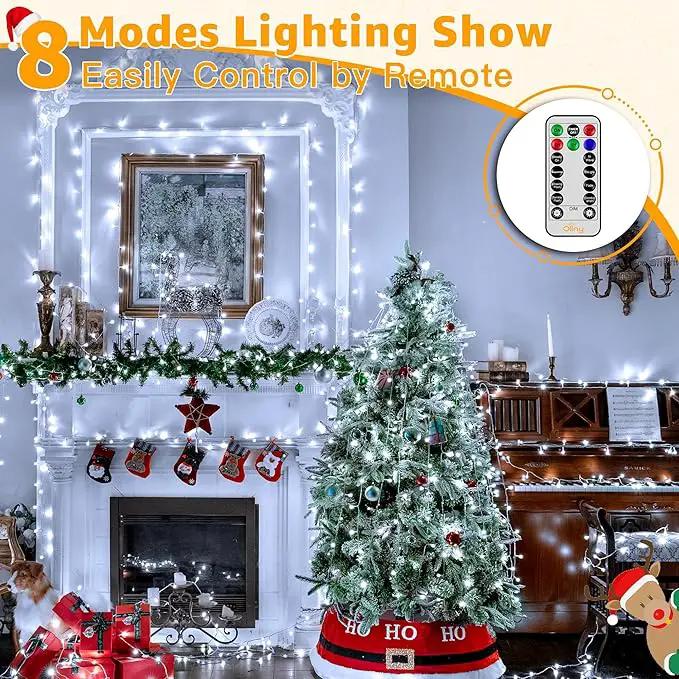 Ollny Outdoor String Lights 800LED 262FT, Cool White Waterproof Fairy Light with Remote Plug in, 8 Modes Timers Dimmable Christmas Lights for Outside Indoor Bedroom Patio Camping Garden by GreenHaven Gardens