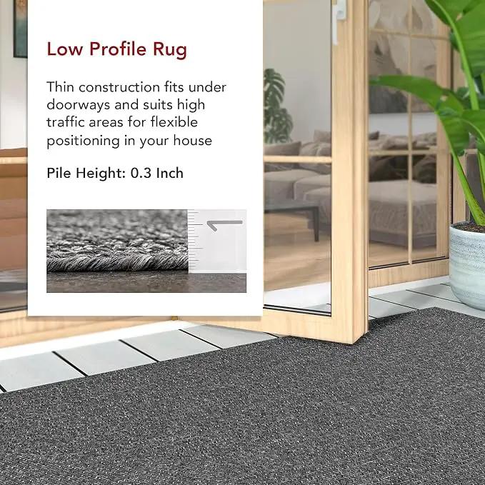 nuLOOM 8' Round Solid Hand Braided Indoor/Outdoor Area Rug, Pet-Friendly, High Traffic, Weather Resistant, for Patio, Balcony, Bedroom, Living, Dining Room, Wynn Charcoal by GreenHaven Gardens
