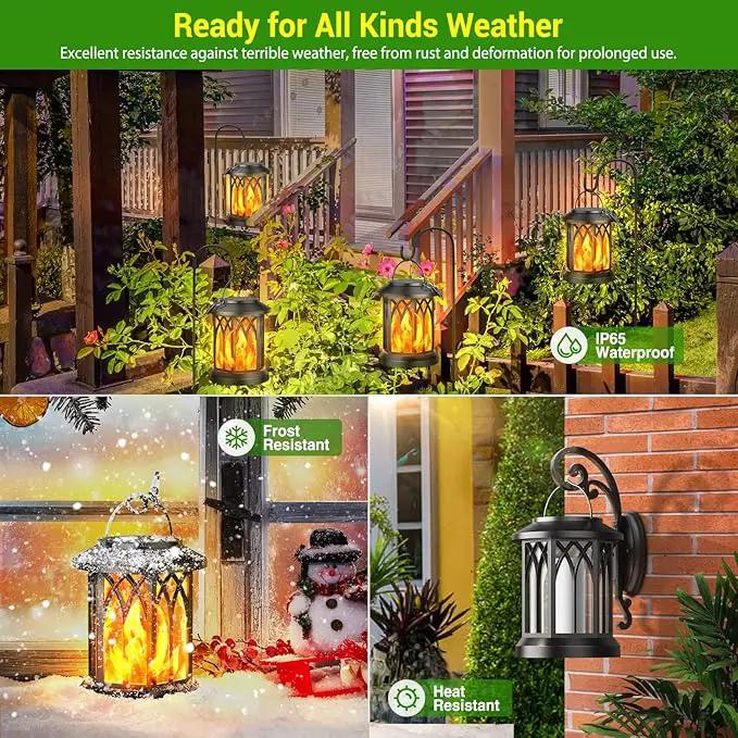 KOOPER 4 Pack Solar Lantern Outdoor Lights, Upgraded Flickering Flame Solar Lanterns Lights Outdoor Waterproof, Hanging Outdoor Solar Lanterns Lights, Solar Powered Lanterns for Yard Garden Decor by GreenHaven Gardens
