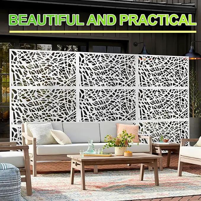 Outdoor Privacy Screen,72" H×47" W Metal Privacy Screen, Freestanding Privacy Fence Panels for Patio by GreenHaven Gardens