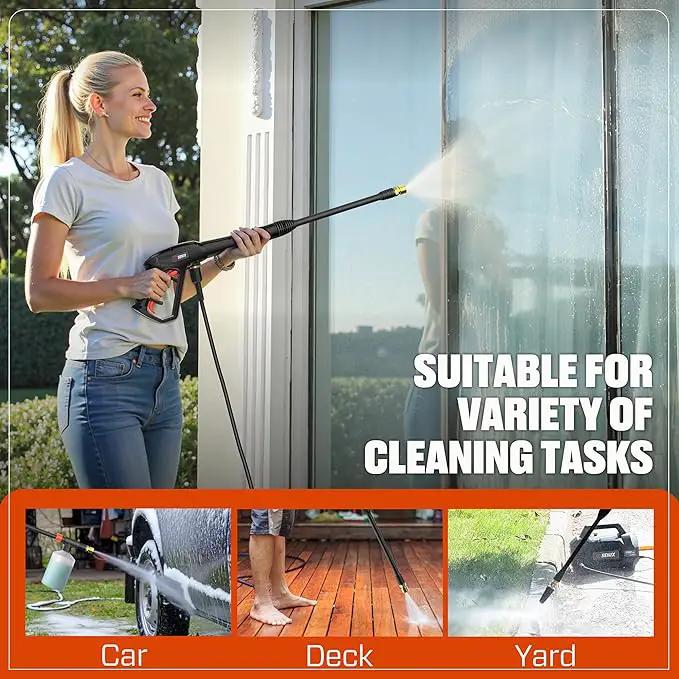 SENIX 13 Amp Electric Pressure Washer - 2100 PSI MAX, 1.2 GPM, Compact with Foam Cannon, Spray Gun, 20-ft Hose, Turbo Nozzle, and 15° Spray Nozzles - Perfect for Cars and Driveways by GreenHaven Gardens