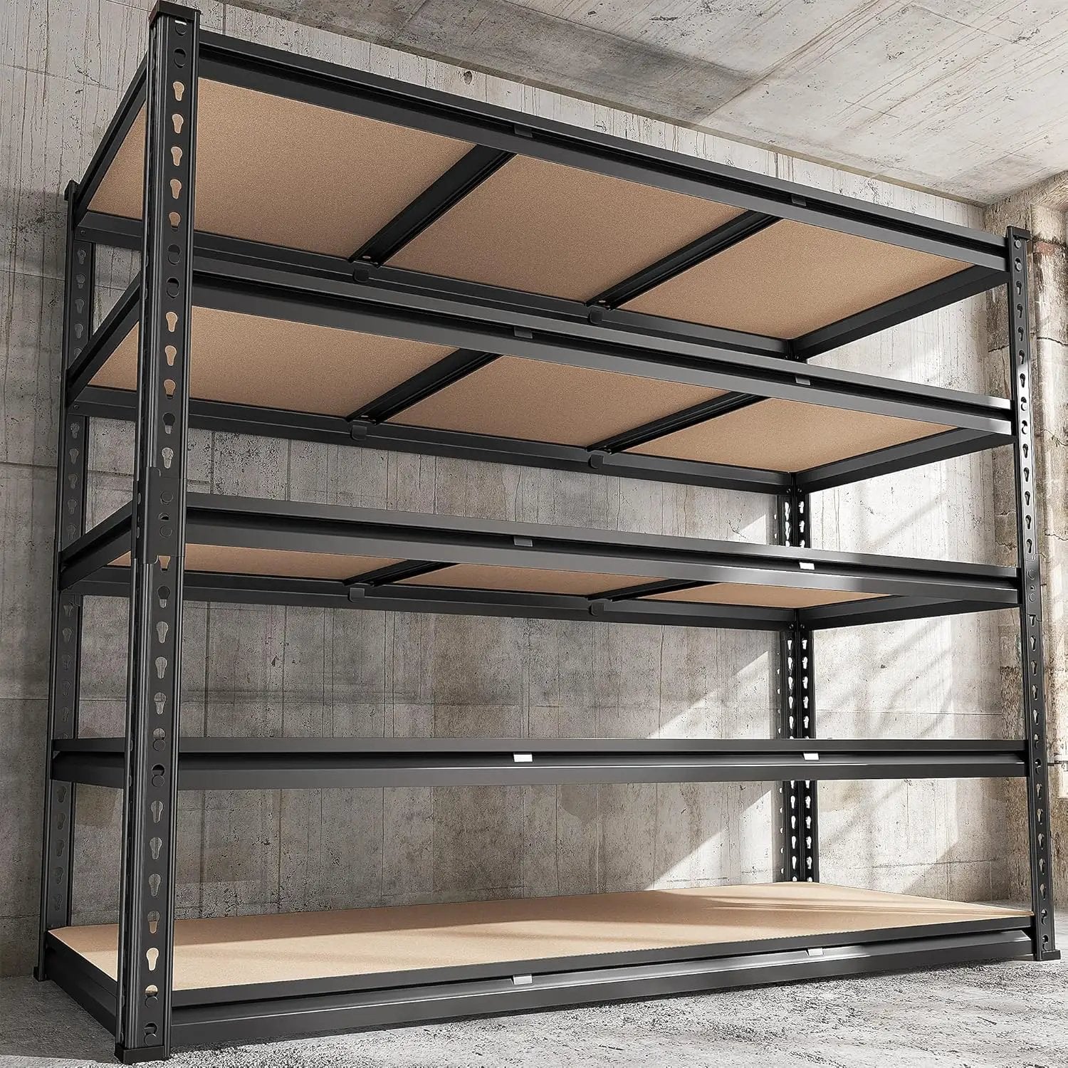 REIBII 48" W Garage Shelving Heavy Duty 3020LBS Storage Shelves 5 Tier Heavy Duty Shelving Adjustable Garage Shelves for Basement, Warehouse, Commercial, Easy Assemble, 48" W x 72" H x 24" D by GreenHaven Gardens